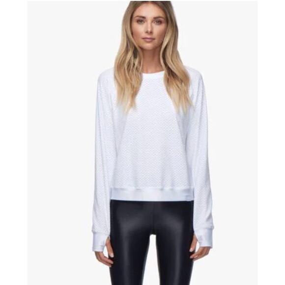 KORAL Sofia Mesh Long-Sleeve Pullover Top in White // XS - Picture 13 of 13